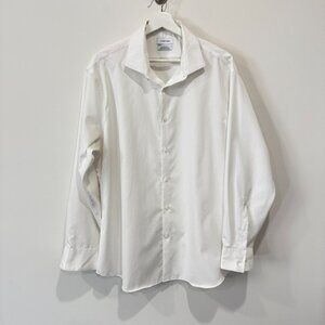 Calvin Klein Extreme Slim Fit White Tailored Button-Up Shirt Size 17.5